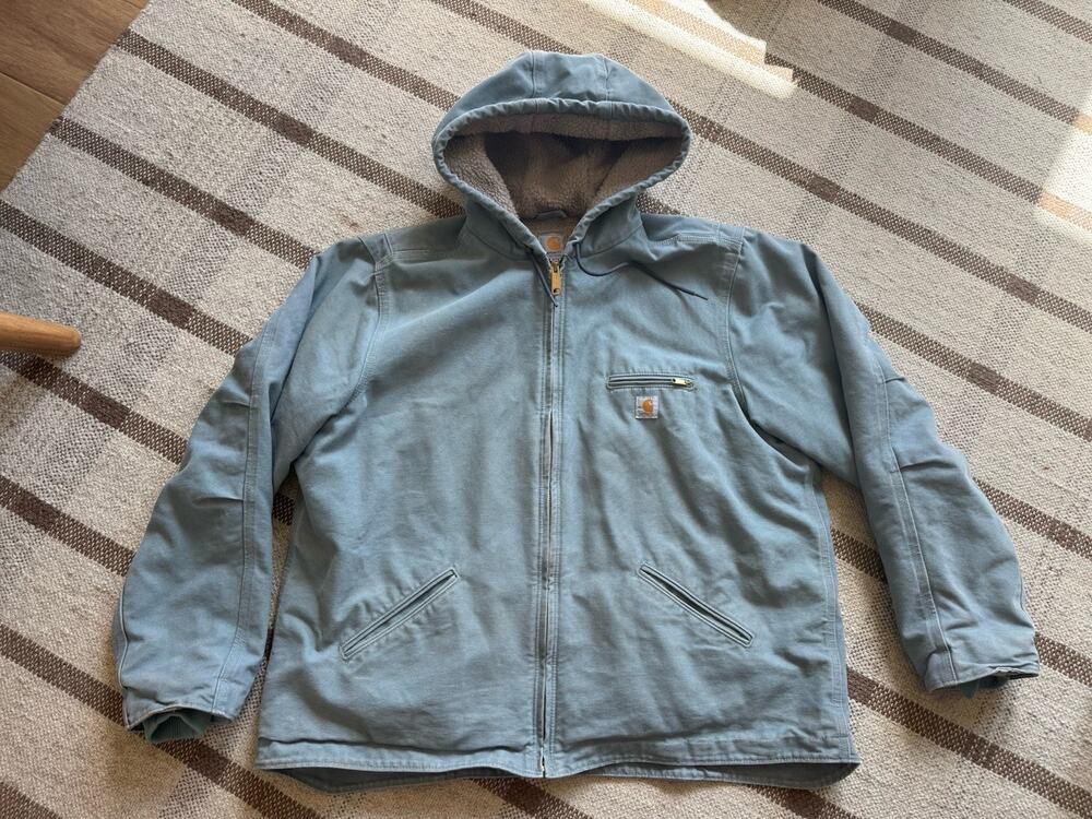 Carhartt Sandstone Sherpa Lined Sierra Jacket Seaglass Blue Women’s XXL 20 WJ141